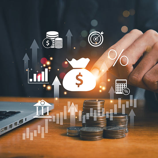 Hand with money and money iconography